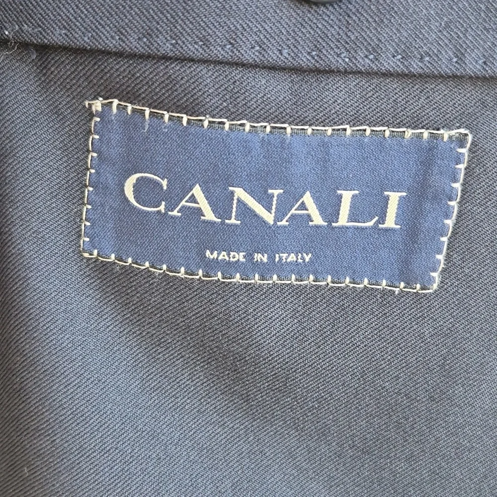 CANALI Italy Solid Dark Navy Pure Wool Mens 46 R Sport Coat‎ Blazer